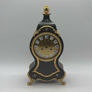 Vintage Schmid Fabrik SSS Marke Hand Painted Mantle Clock w/ Key Untested